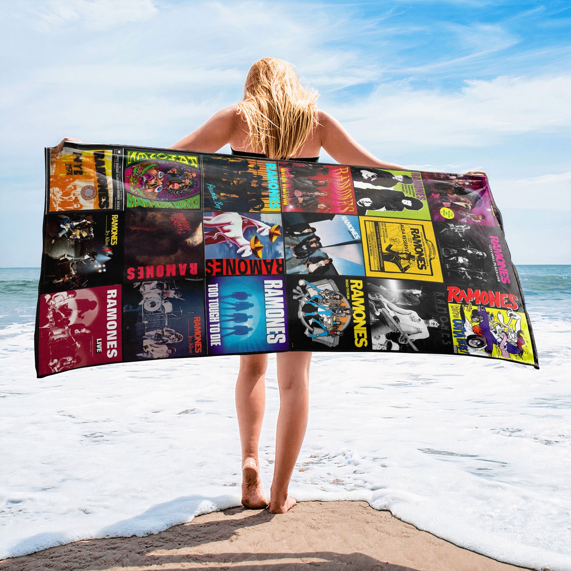 Ramones Beach Towel Album Cover Collage Punk Rock Towel