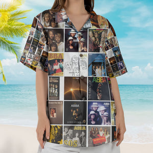 ABBA Album Collage Hawaiian Shirt – Retro Music Fan Shirt
