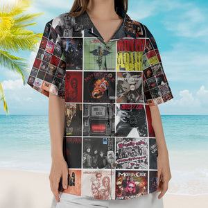Mötley Crüe Album Collage Hawaiian Shirt – Rock Band Fan Shirt