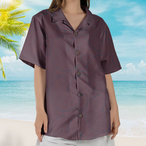 Phish Red Circle Unisex Hawaiian Shirt – Retro Geometric Hawaiian Button-Up Shirt