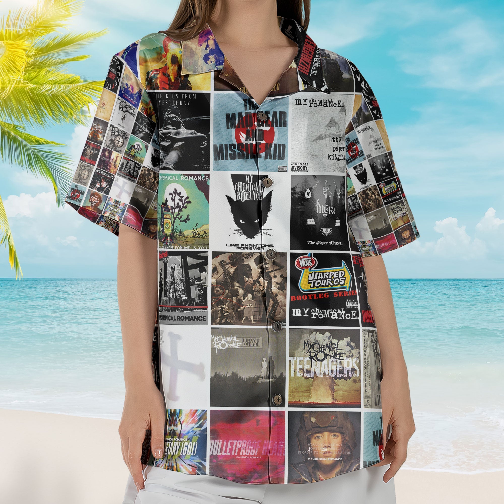 My Chemical Romance Hawaiian Shirt – Iconic Album Collage Emo Rock Style