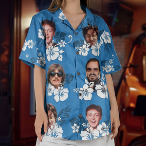 Vintage The Beatles Band Hawaiian Shirt – Classic Rock Tropical Inspired Unisex Button-Up Shirt