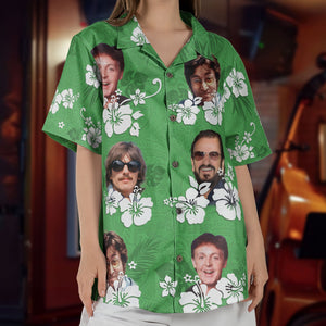 Vintage The Beatles Band Hawaiian Shirt – Classic Rock Tropical Inspired Unisex Button-Up Shirt