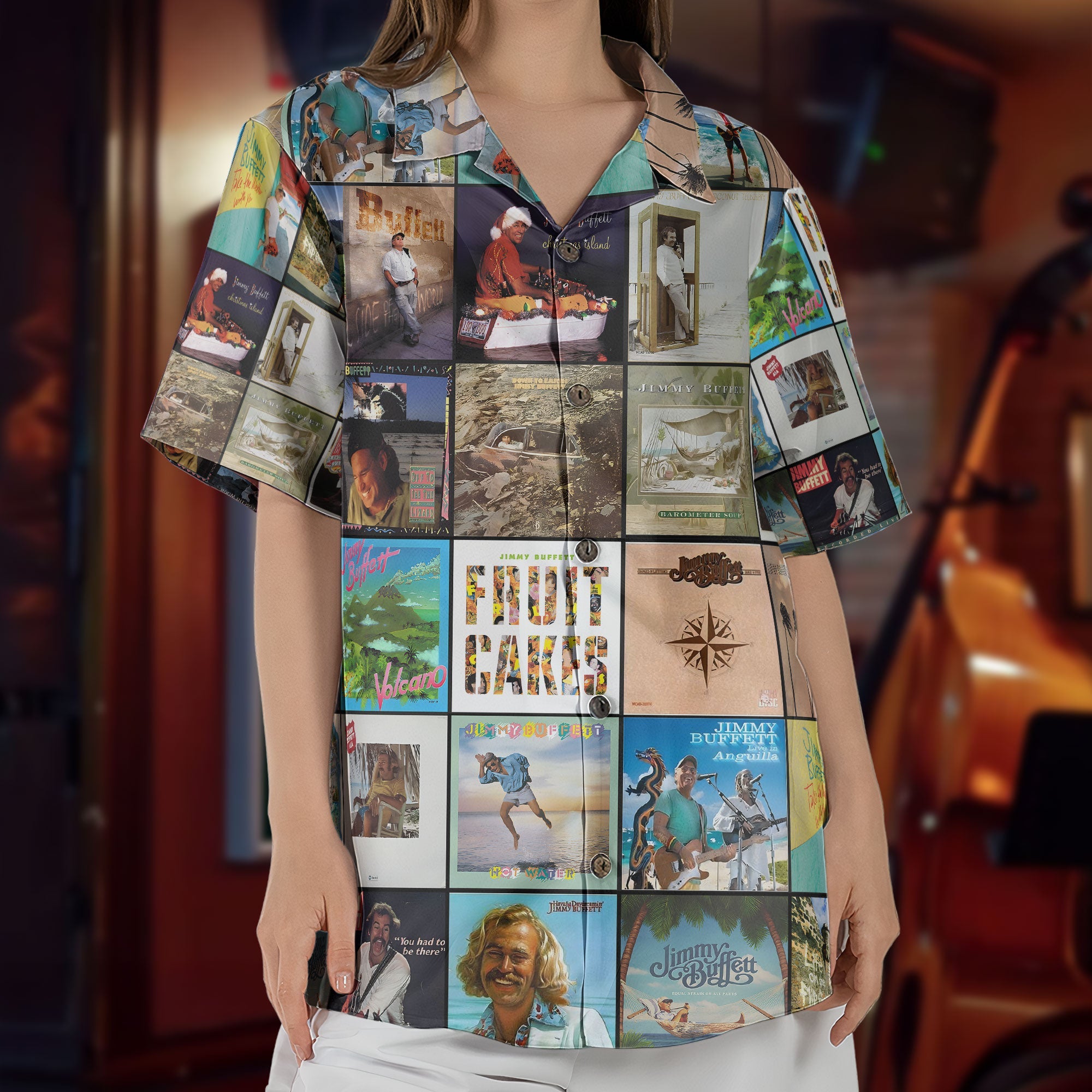 Jimmy Buffet Inspried Unisex Hawaiian Shirt – Albums Collection Print Button-Up