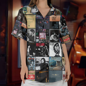 Billy Joel Hawaiian Shirt – Album Cover Collage Classic Rock Summer Button Up
