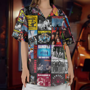 Ramones Hawaiian Shirt – Album Cover Collage Punk Rock Summer Button Up