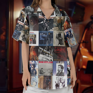 Bob Dylan Hawaiian Shirt – Album Cover Collage Folk Rock Summer Button Up
