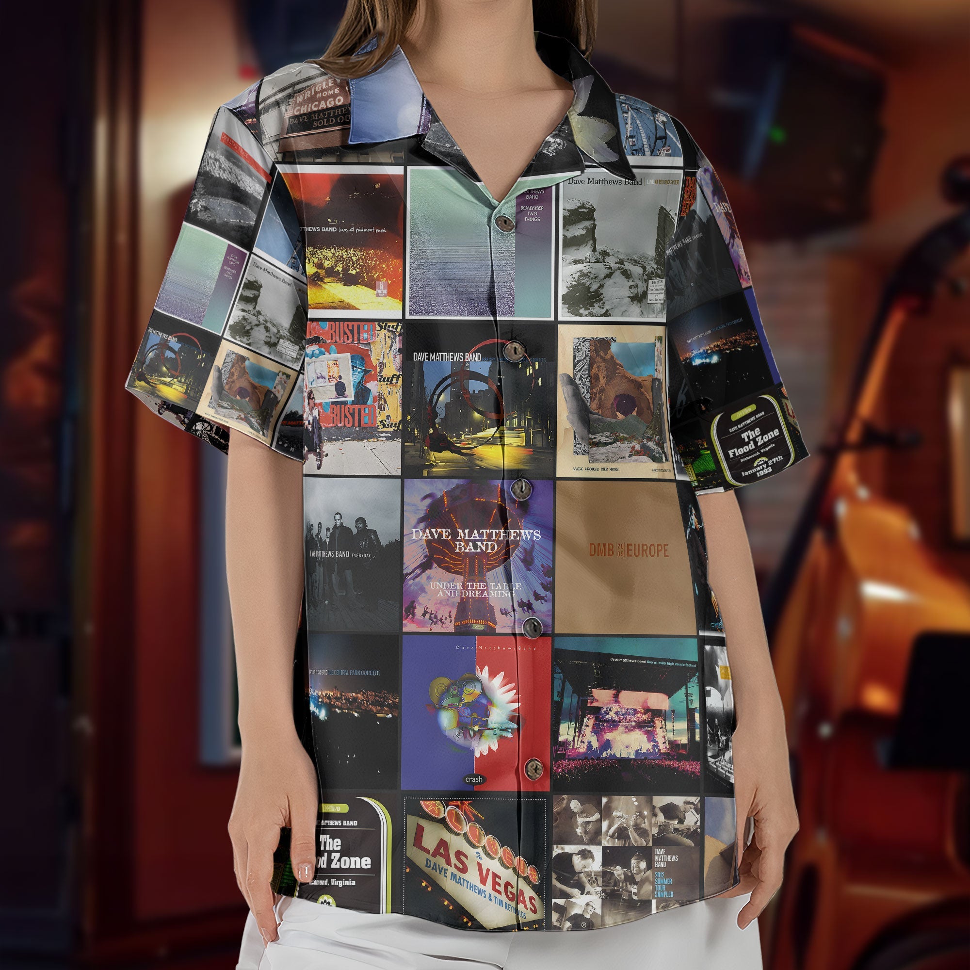Dave Matthews Band Hawaiian Shirt – Album Cover Collage Jam Band Summer Button Up