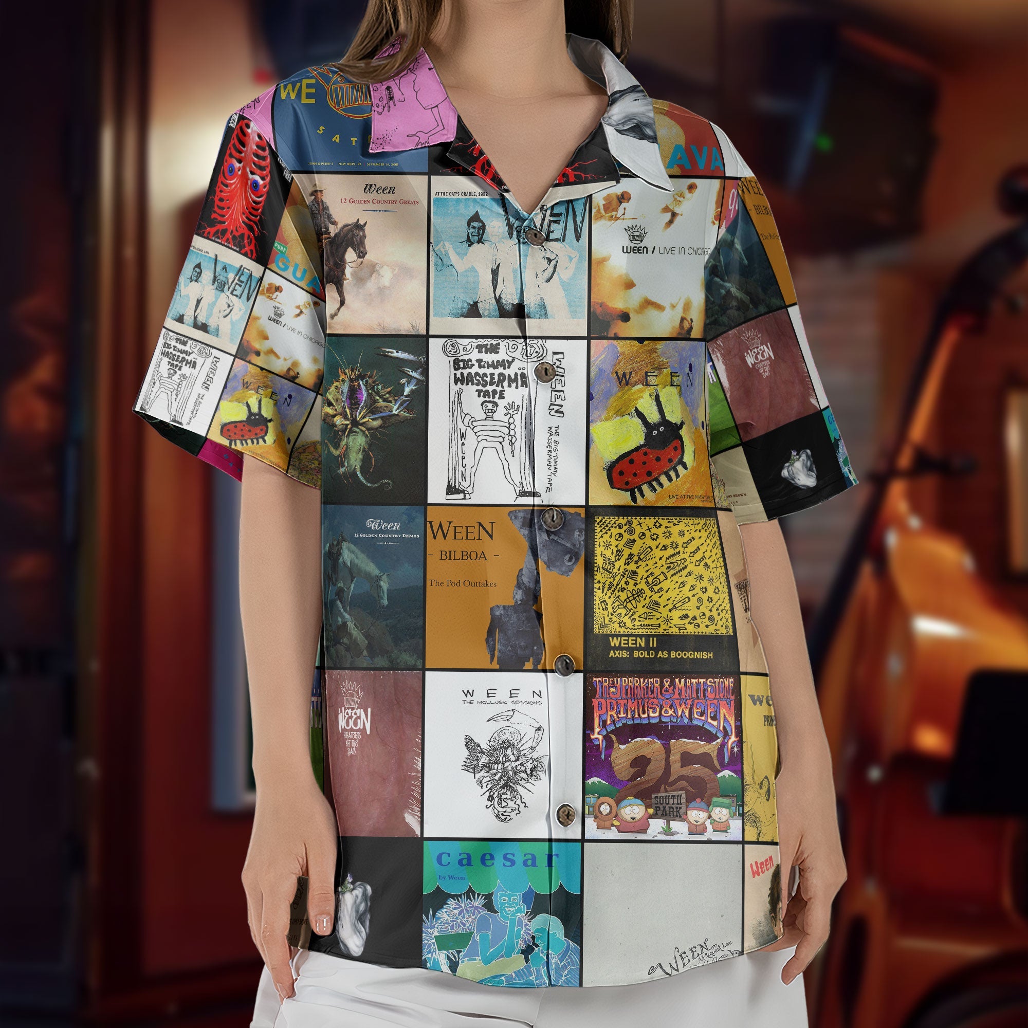 Ween Hawaiian Shirt – Album Cover Collage Alternative Rock Summer Button Up