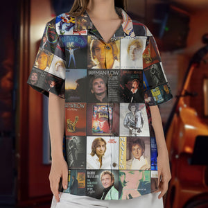 Barry Manilow Hawaiian Shirt – Album Cover Collage Classic Pop Summer Button Up