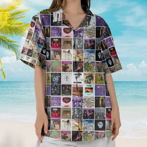 Prince And Deep Purple Album Cover Collage Hawaiian Shirt - Unisex Classic Hard Rock Pop Funk Summer Button Up