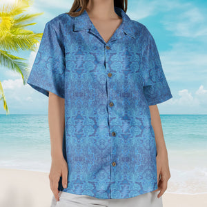 Viola Lee Blues Skull & Roses Woodcut Grateful Dead Hawaiian Shirt – Retro Music Album Art Inspired Shirt