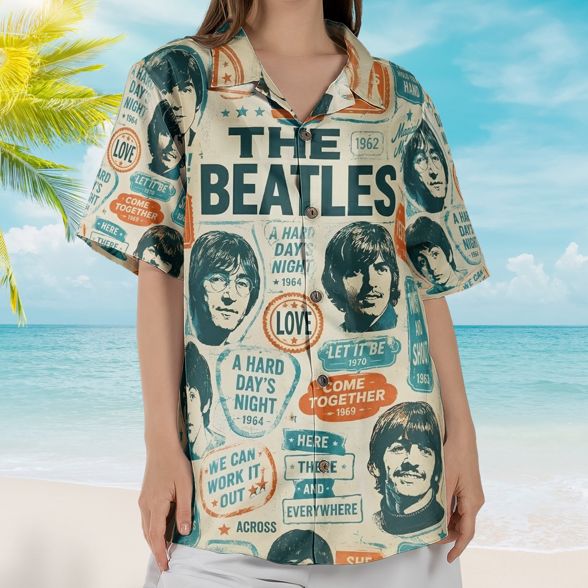 The Beatles Album Graphic All-over Print Hawaiian Shirt – Retro Music Album Art Inspired Shirt