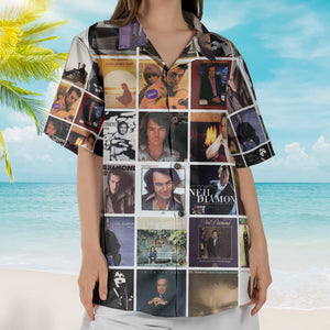 Neil Diamond Album Collage Hawaiian Shirt – Pop Rock Music Fan Shirt