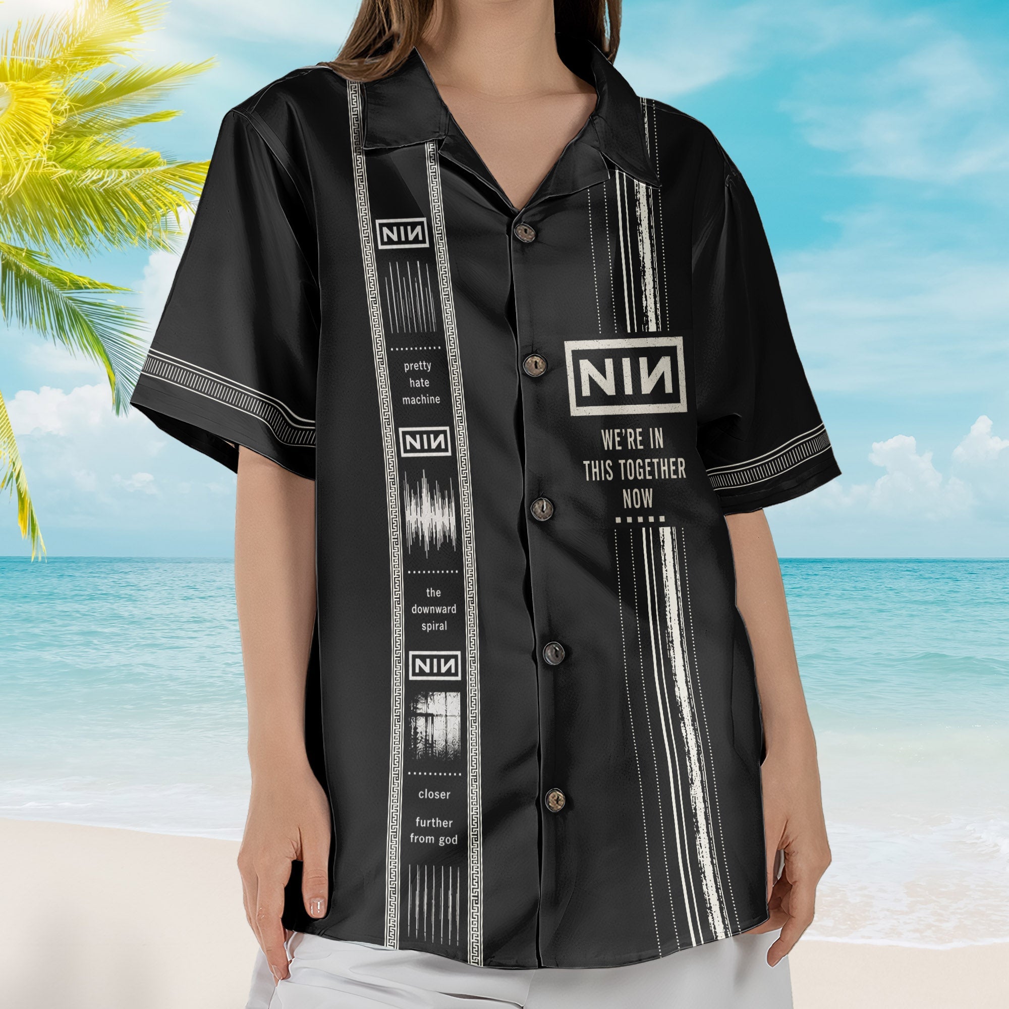 Nine Inch Nails Luxury Design Hawaiian Shirt – Industrial Rock Inspired Hawaiian Shirt