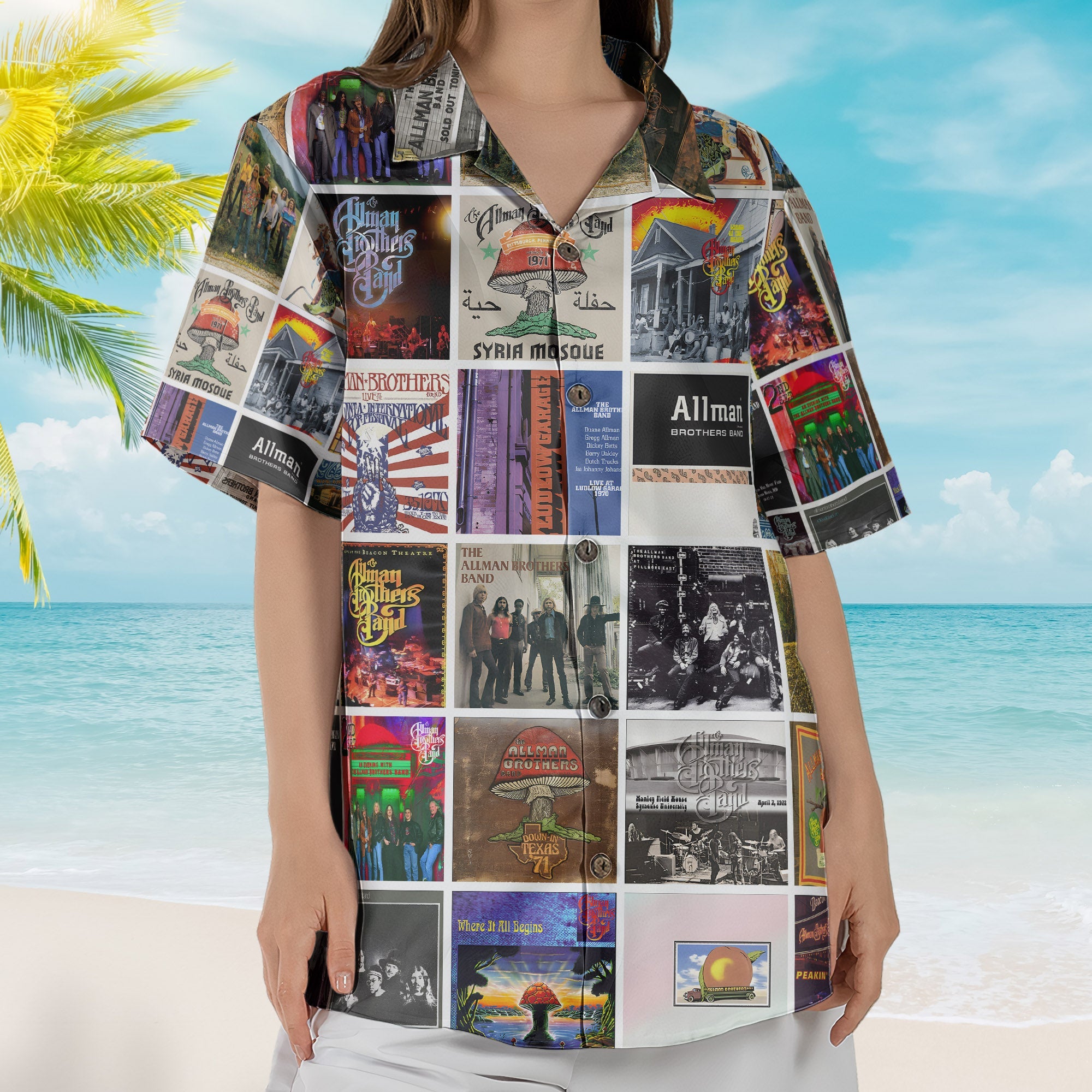 Allman Brothers Band Album Collage Hawaiian Shirt – Rock Music Band Fan Shirt