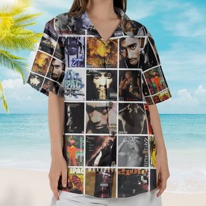 2Pac Album Collage Hawaiian Shirt – Hip-Hop Rap Music Fan Shirt