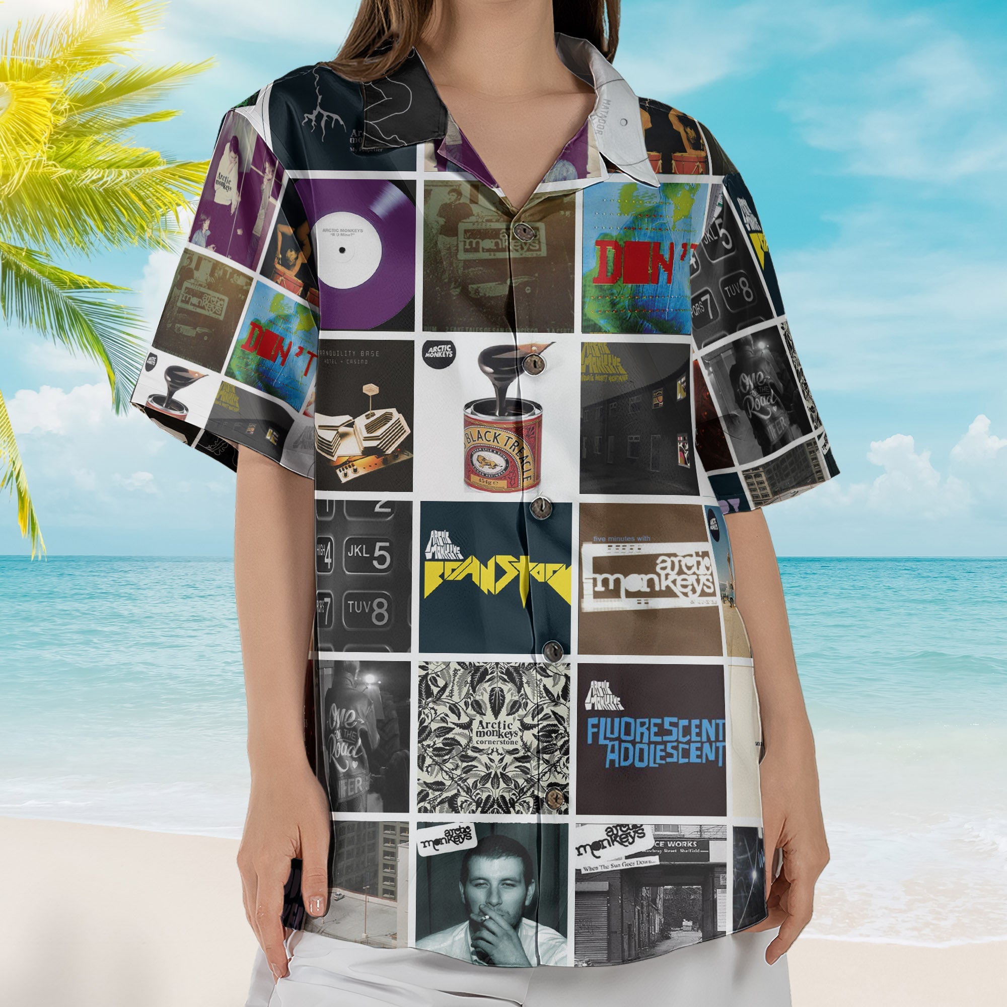 Arctic Monkeys Album Collage Hawaiian Shirt – Rock Music Band Fan Shirt