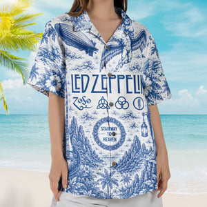 Led Zeppelin Four Symbols Hawaiian Shirt - Unisex Retro Music Album Art Inspired Button Up