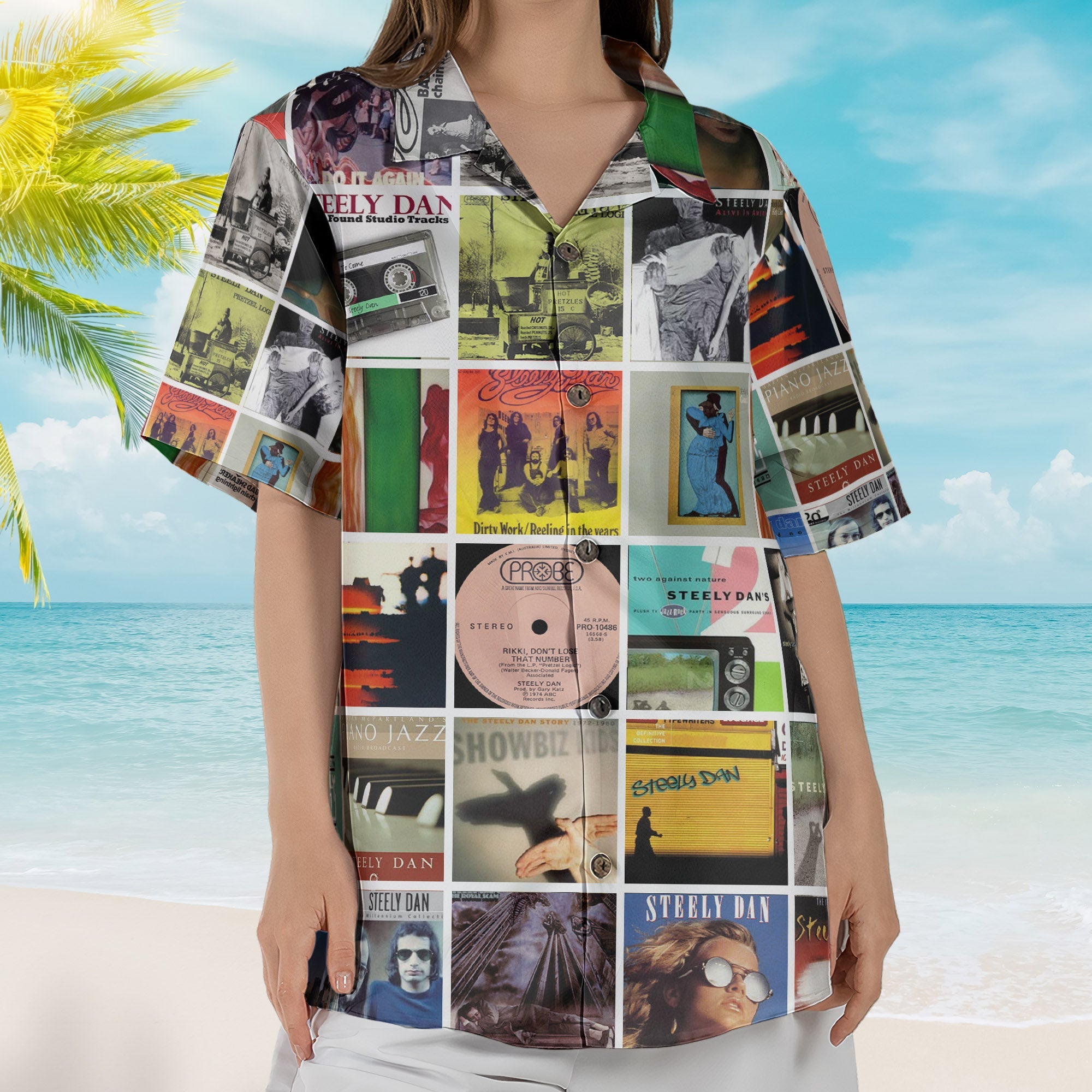 Steely Dan Album Collage Hawaiian Shirt – Rock Music Band Fan Shirt