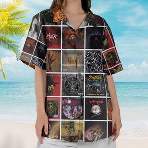 Slayer Album Collage Hawaiian Shirt – Metal Music Band Fan Shirt