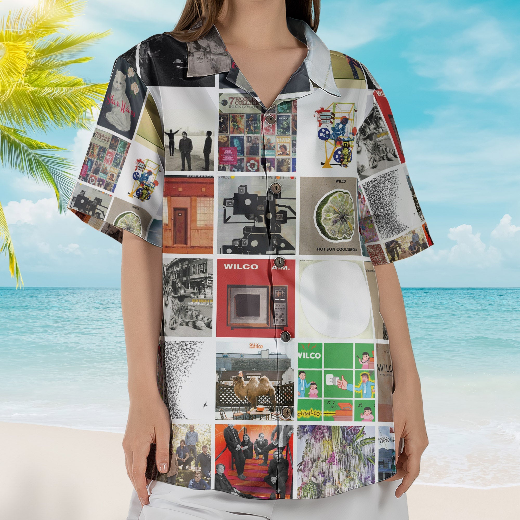 Wilco Album Collage Hawaiian Shirt – Rock Music Band Fan Shirt