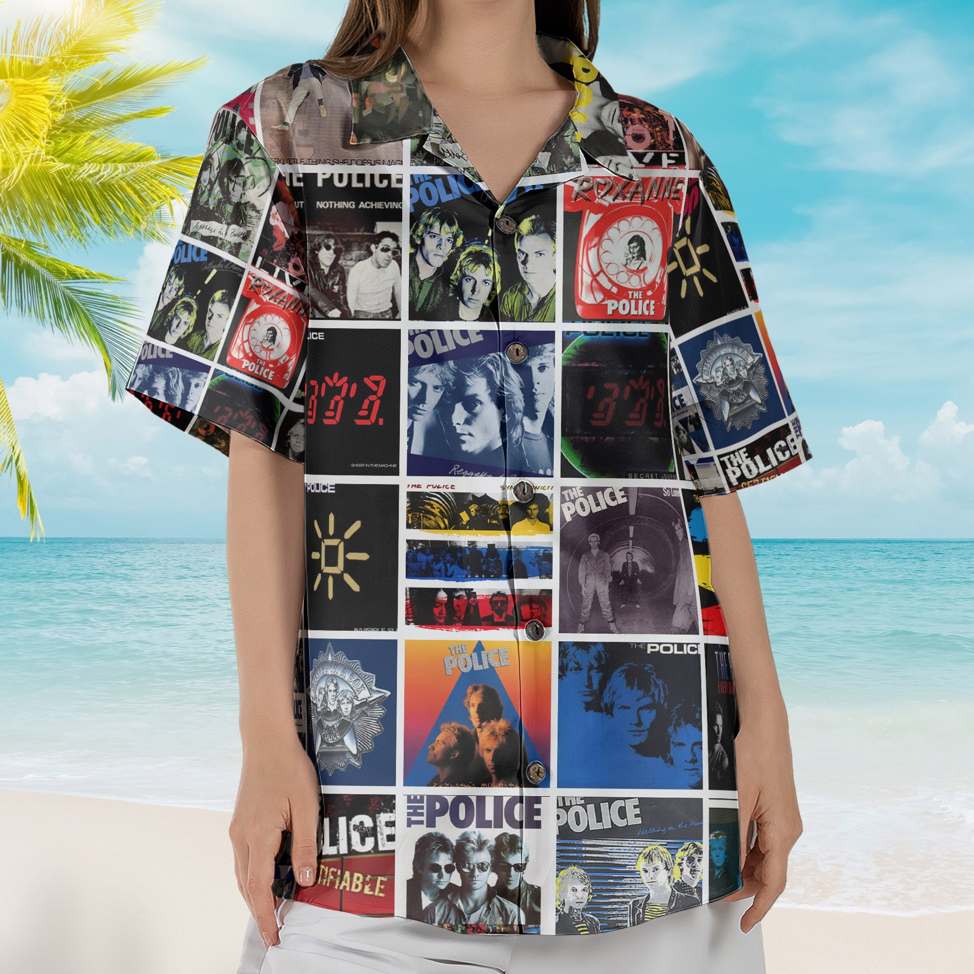 The Police Album Collage Hawaiian Shirt – Rock Music Band Fan Shirt